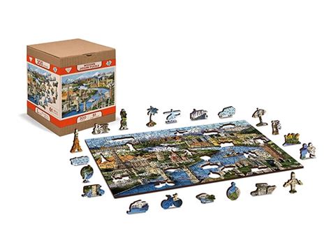 wooden city puzzle